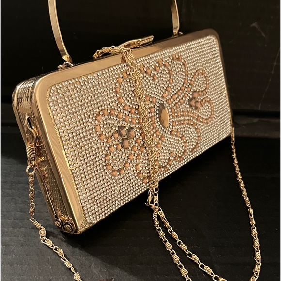 Ruodan Party Ware Clutch. All Gold Clutch. Small Size Bag. - Picture 7 of 12